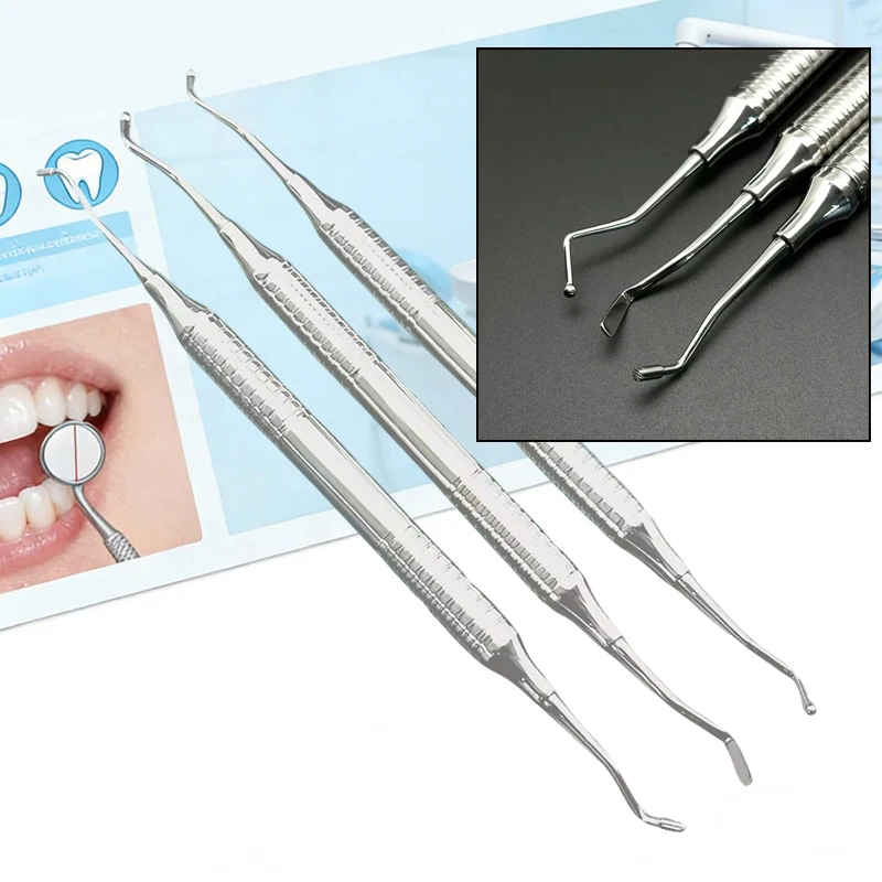 

3pcs Dental Instrument Resin Composite Filling Instrument Filler Spatula Plastic Dental Stainless Steel Double Ends Plugger Tool