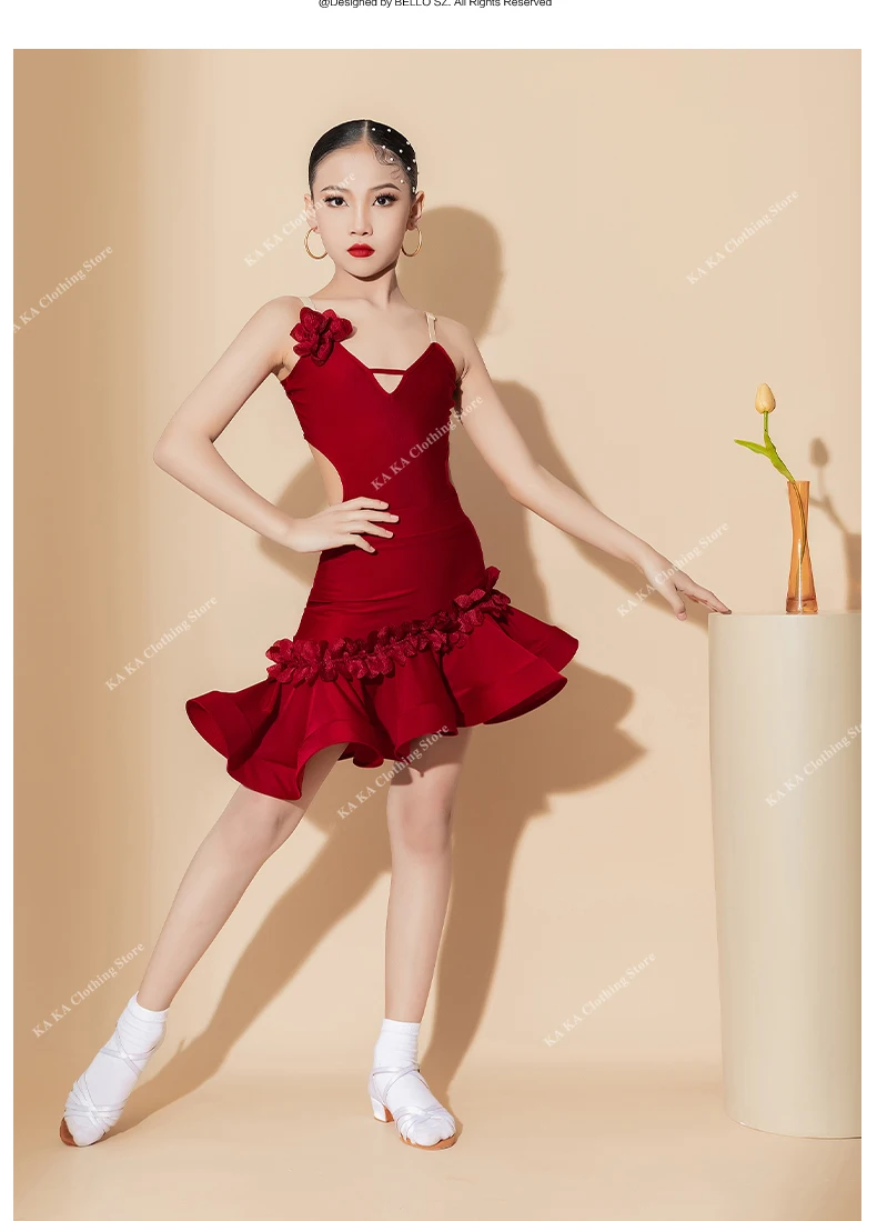 Uitlopende mouwen Latin Dans Jurk voor Vrouwen Waltz Tango Kostuums V-hals Cha Cha Ballroom Dans Jurken Gymnastiek Yoga Rok Bodysuit Top,Blauw,S