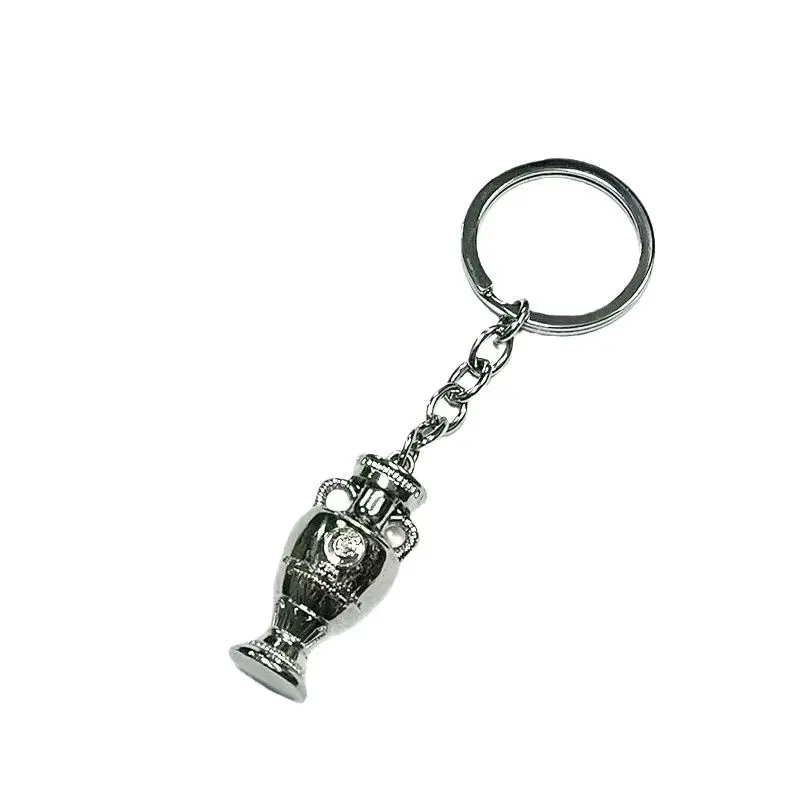 2024 Germany European Cup Peripheral Gifts Alloy Mini Trophy Ornament PVC Emblem Keychain Vintage Bronze Idol