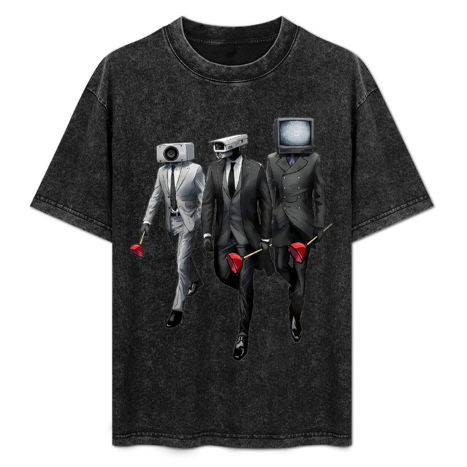 Skibidi Toilet - Cameraman, Speakerman T-Shirt Daily Wear Plain Short Sleeve Shirt