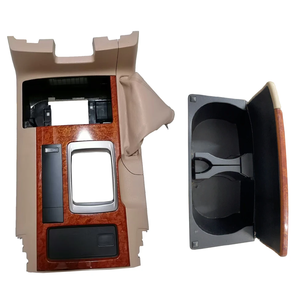 1 For Toyota Land Cruiser LC200 (08-15models) center console cup holder, gear shift panel, and cherry wood decorative strip