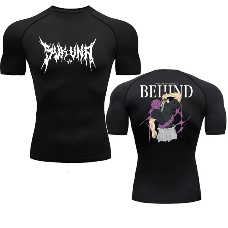 

2025 new adids Jujutsu Kaisen men's compression T-shirt, gym sportswear, running, Rashgard, quick drying, short sleeved