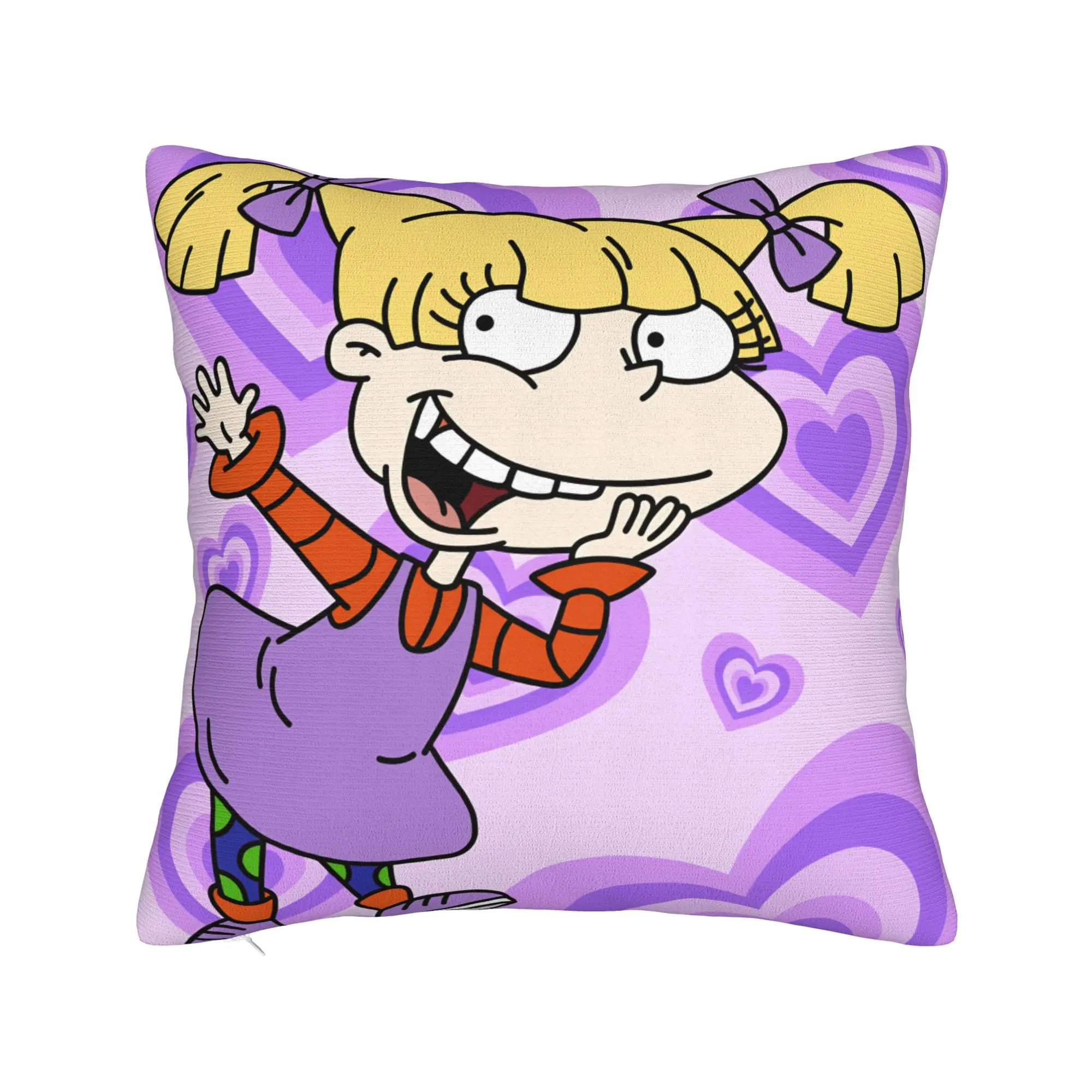 R-Rugrats Angelica Pickles Pillowcases  Kawaii Pillow Case For Sofa Car Home Decor Soft Pillow Cover