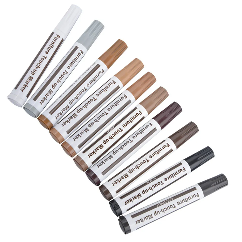 Wood Furniture Scratch Repair Kit 17 Piece Touch Up Markers and Wax Crayons for Stains Scuffs and Blemishes