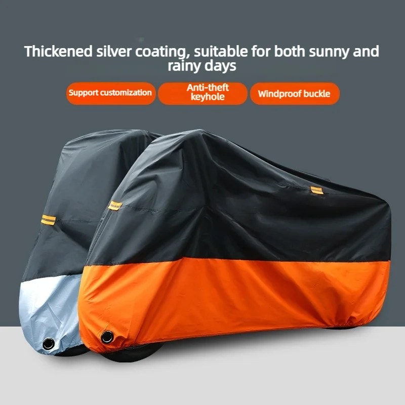 Motorcycle Cover Waterproof Raindust Sunproof Electric Cover Polyester Block Protector Motorcycle Universal Thickened Cover