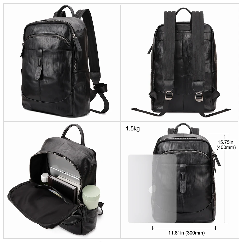Real Nature Leather Business Backpack Laptop Bags for Men Fashinable Teenager School Bag Large Capacity Travel Backpack Mochilas