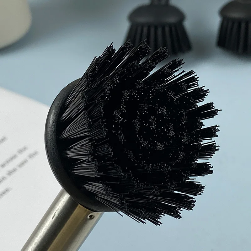 Stainless Steel Pot Cup Brush Kitchen Italian Coffee Machine Barista Clean Brush Non-Slip Handle Scrubber for Home Cleaning