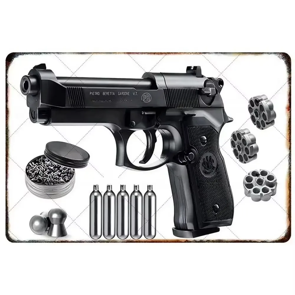 Placa de Metal GUNHERO Pistola: Arte de Parede Estilo Militar Ousado para Decoração de Caverna do Homem, Bar Doméstico e Jardim.