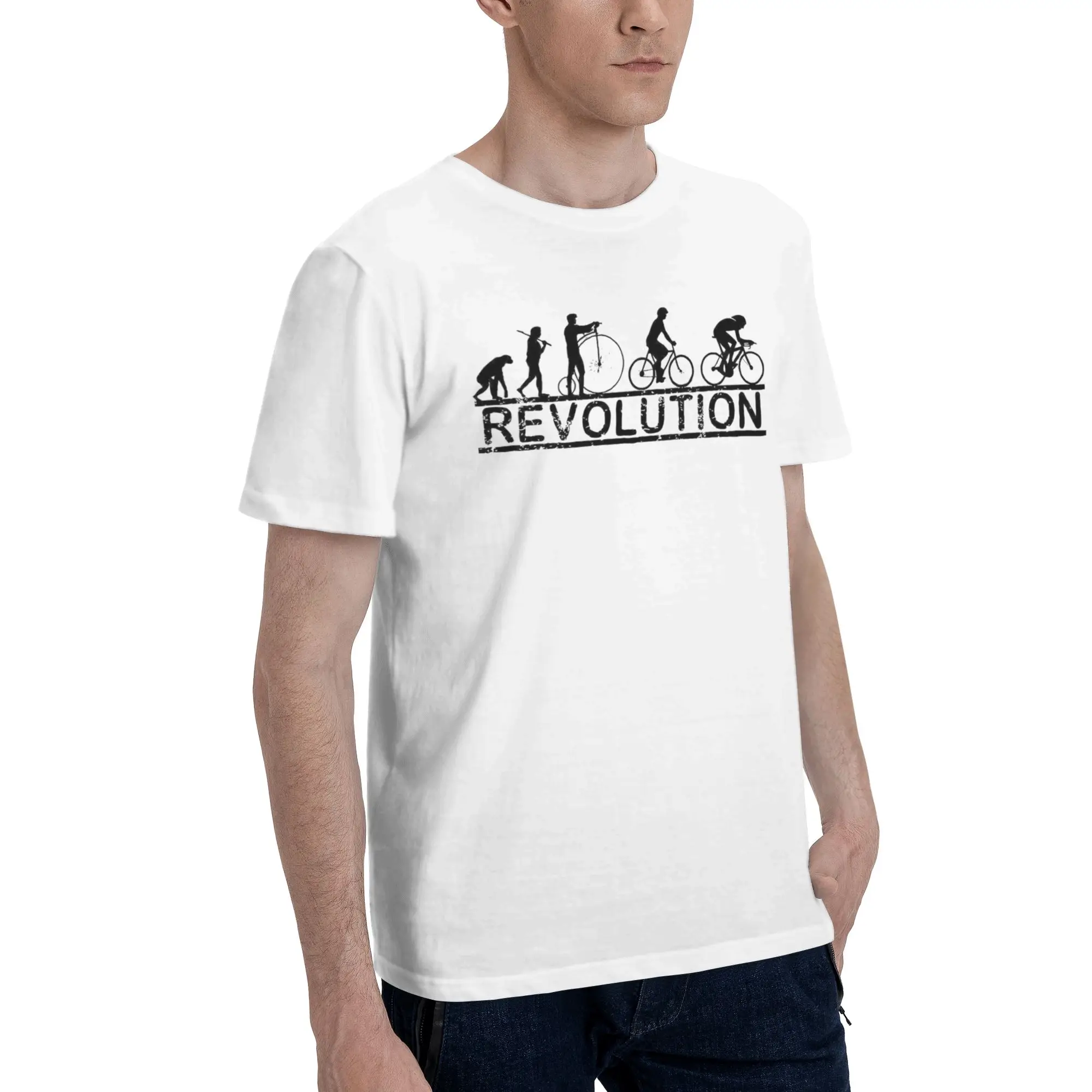 Cycling Revolution Men's T Shirts  Unique Tee Shirt Short Sleeve Crew Neck Pure Cotton Adult Clothes T-Shirt