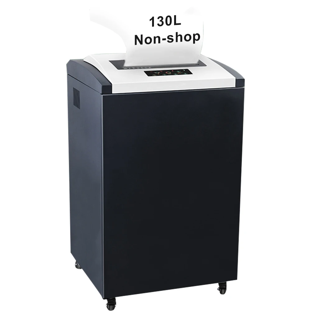 130L Heavy Duty Mobile Paper Shredder P4 Cross Cut 40 Sheets Credit Cards CD Document Destroyer Device for Office Commercial Use