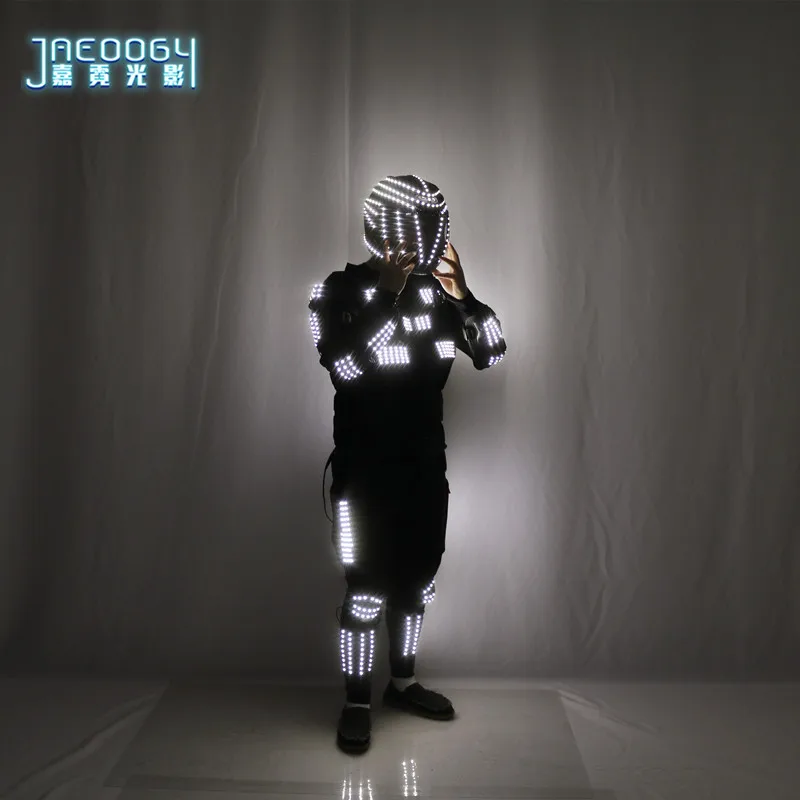 LED luminous robot clothing, luminous riding helmet, LED luminous gloves