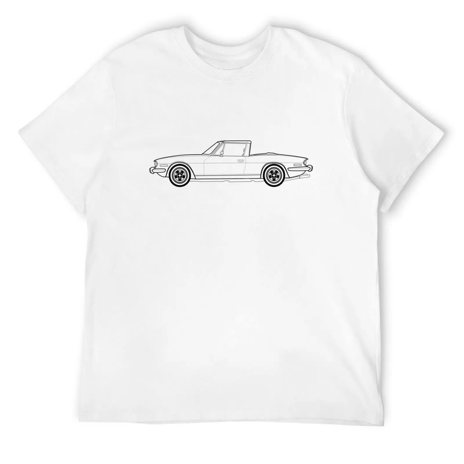 Triumph Stag Classic Car Outline Artwork T-Shirt Luxury man funny meme t-shirts Men's t-shirts