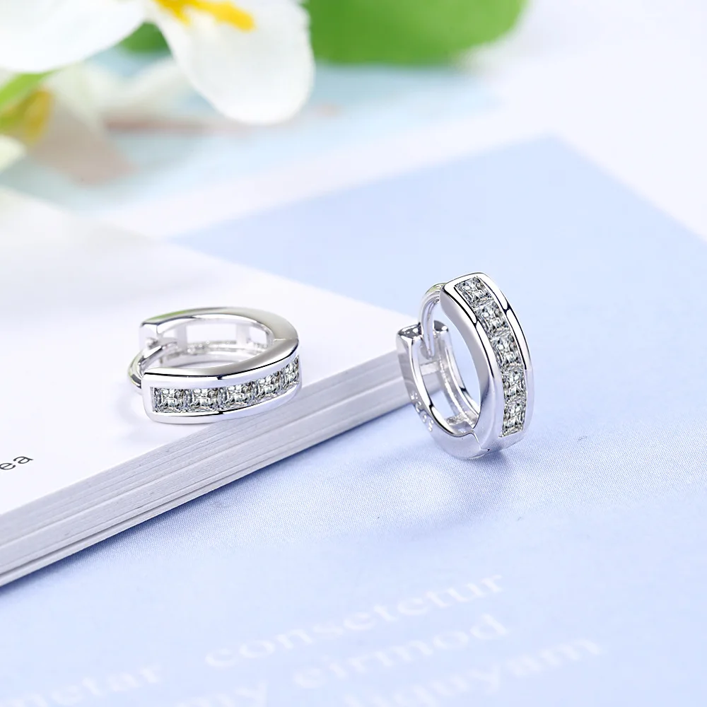 

Серьги-кольца с муассанитом 2,5 мм, классический цвет D, настоящее серебро 925 пробы, ювелирные изделия, серьги-хагги для мужчин и женщин, подарок на свадьбу или вечеринку