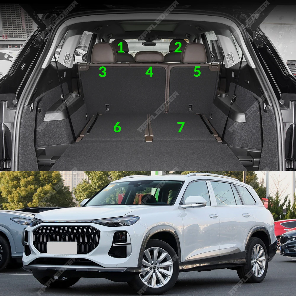 For Audi Q6 7 Seats 2022 Double Layer Car Floor Mats Custom Auto Carpet Cover Interior Accessories