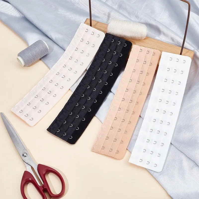 4pcs Women\'s Bra Extenders 3 Rows 11 Hooks Lady\'s Corset Buckles line Bra Back Extender Adjustable Soft Stretchy Back Waist