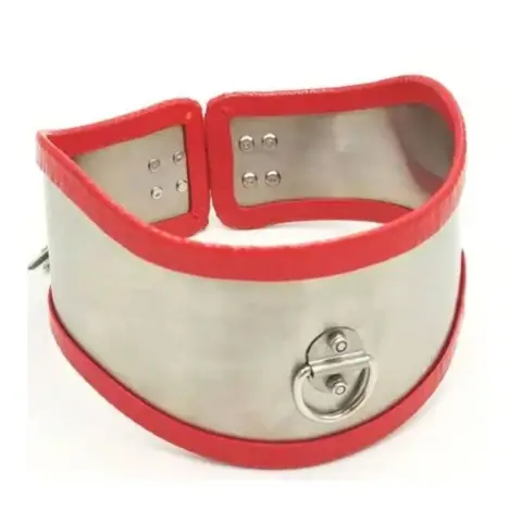 Stainless Steel BDSM Collar Erotic Neck Harness for Fantasy Game Fetish Toy Sex Product Adult Role Play Intimate Accessory