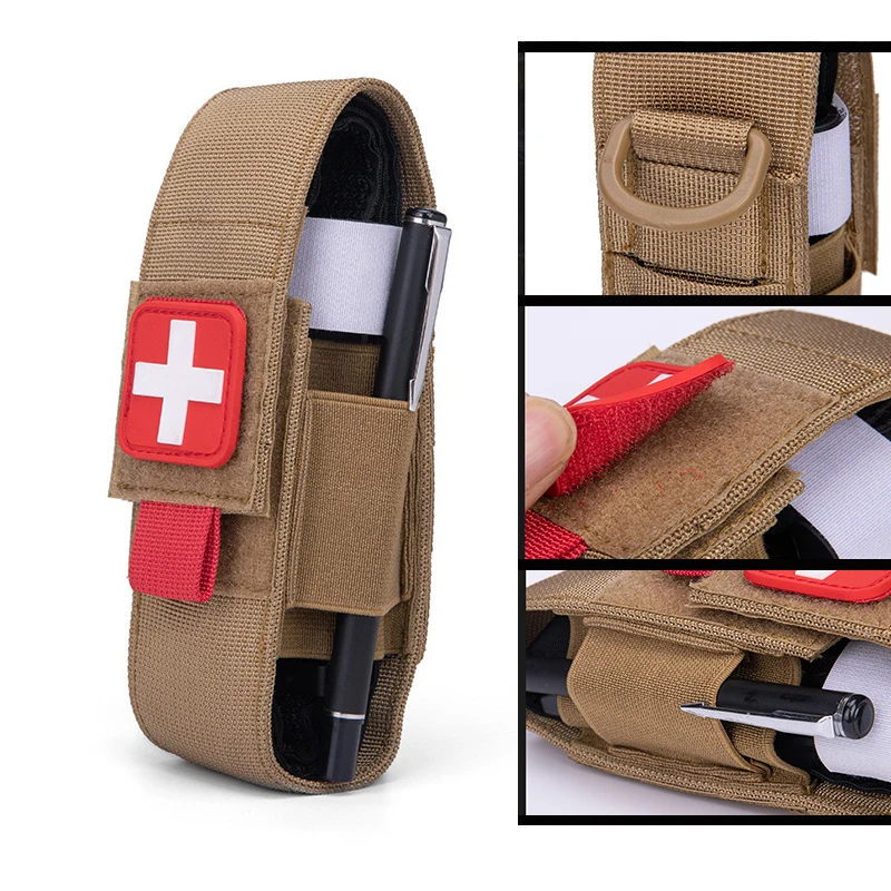 Juego de tijeras para exteriores, bolsa protectora de almacenamiento de torniquete Molle, Kit de supervivencia de rescate, supervivencia para senderismo y acampada