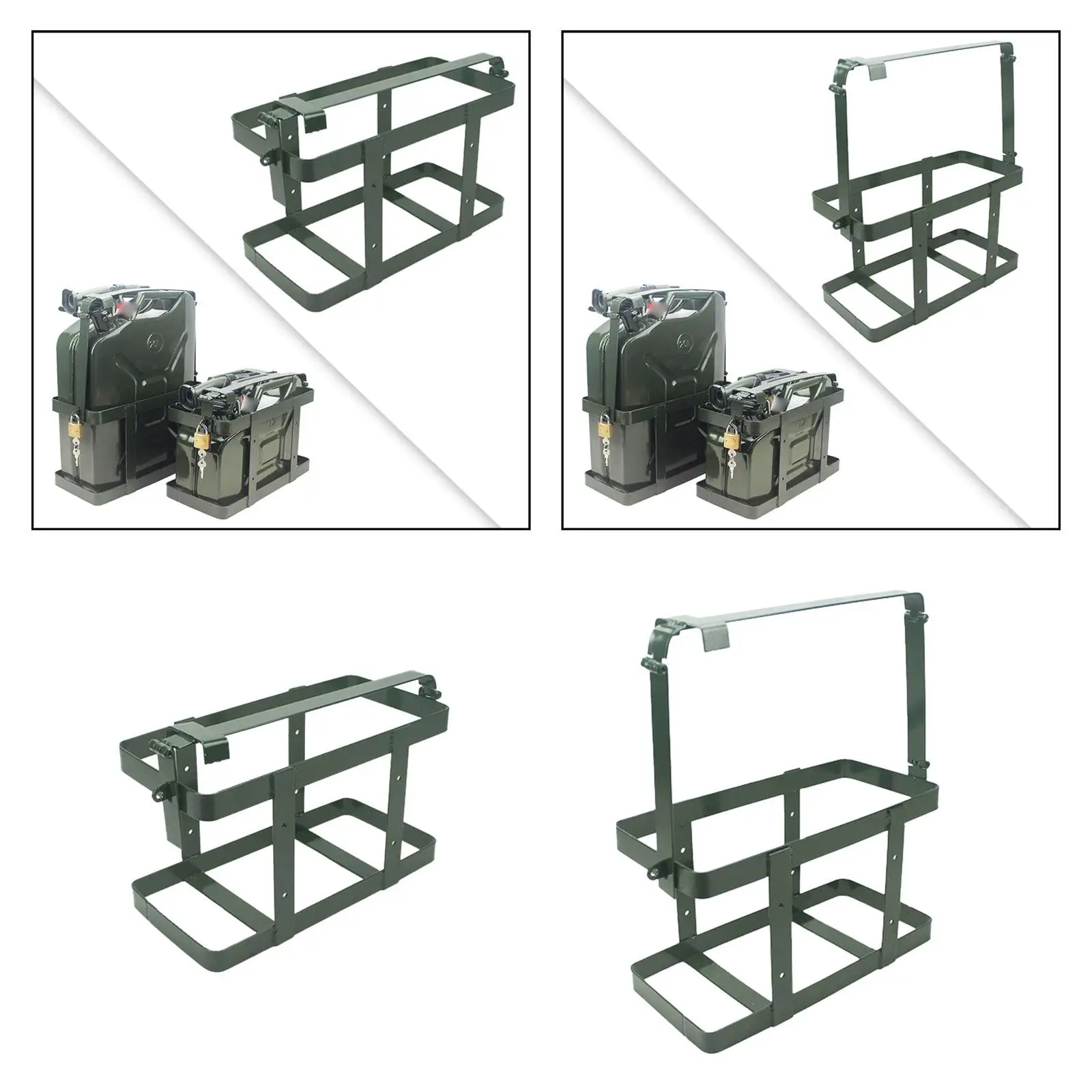 Universal Fuel Tank Holder Carbon Steel Gas Can Carrier Mount Detachable Oil Drum Rack for Various Vehicles
