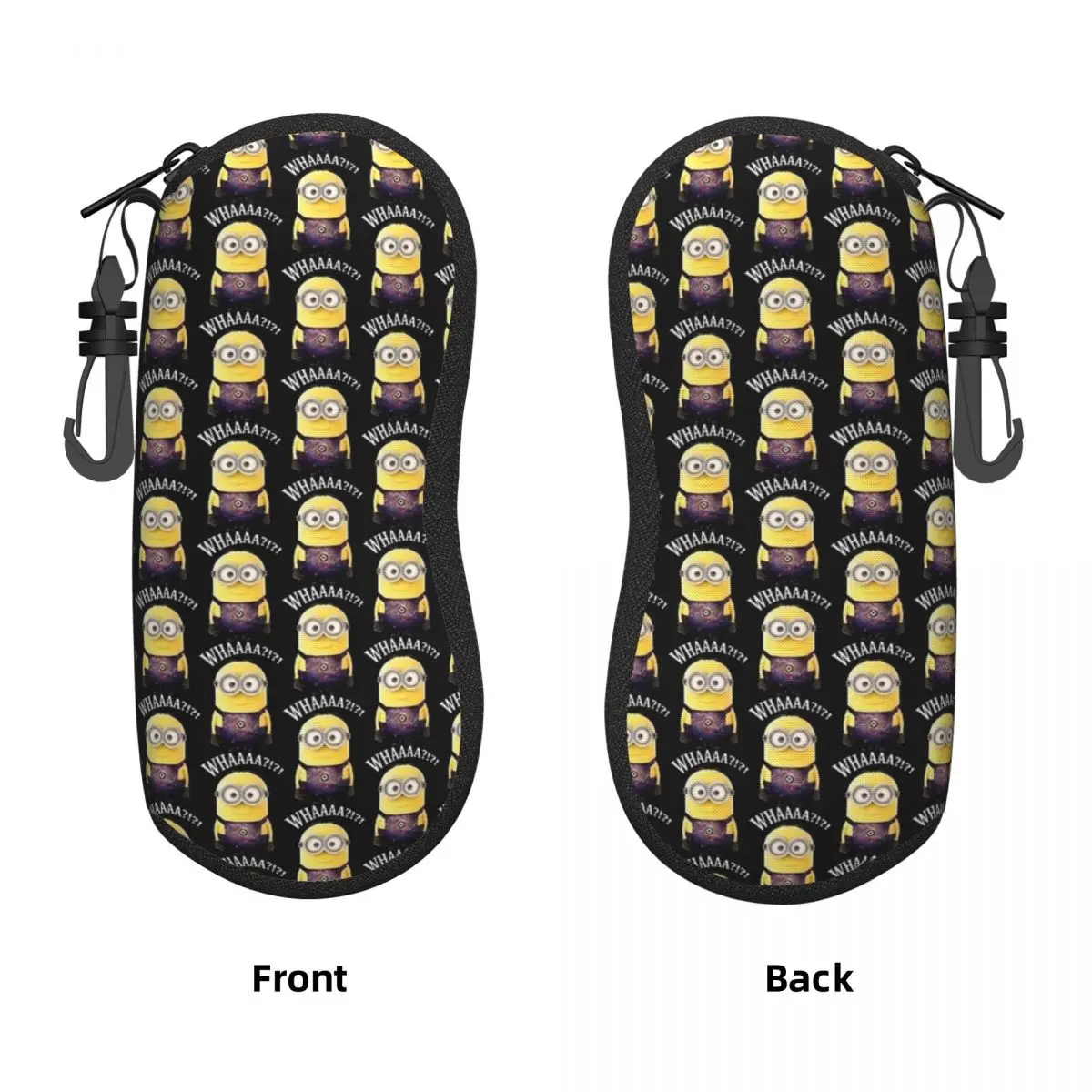 Kawaii Minions Cartoon Glasses Case Yellow Big Eyes Original Sunglasses Pouch Pocket Eyeglass Cases Cover Soft Eyewear Storage