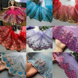 2 yards Red flower High Quality Beautiful Mesh embroidery lace Trim Handmade DIY needlework sewing Doll lace Dress lace fabric