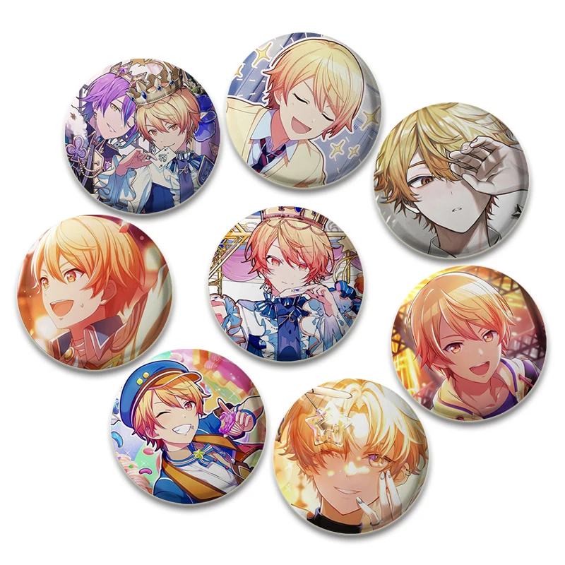 New Project SEKAI Anime Brooch Wonderlands×Showtime Tenma Tsukasa Badge Round Pins for Backpack Clothes Accessories Jewelry Gift