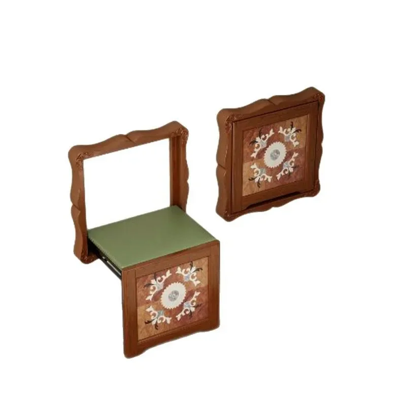 

Solid wood shoe changing stool household wall folding door creative space saving wall-mounted folding wall stool simple