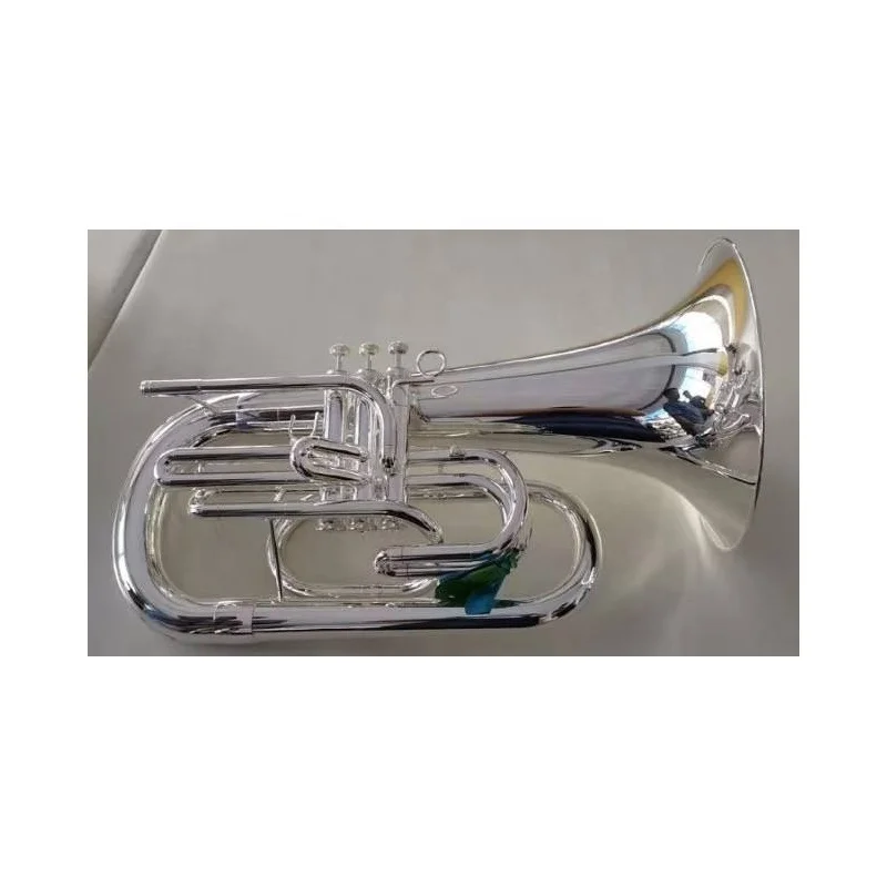 Silver Plated Bb Marching Euphonium Brass Wind Instrument For Marching Band Parade Outdoor Show And Daily Home Rehearsal