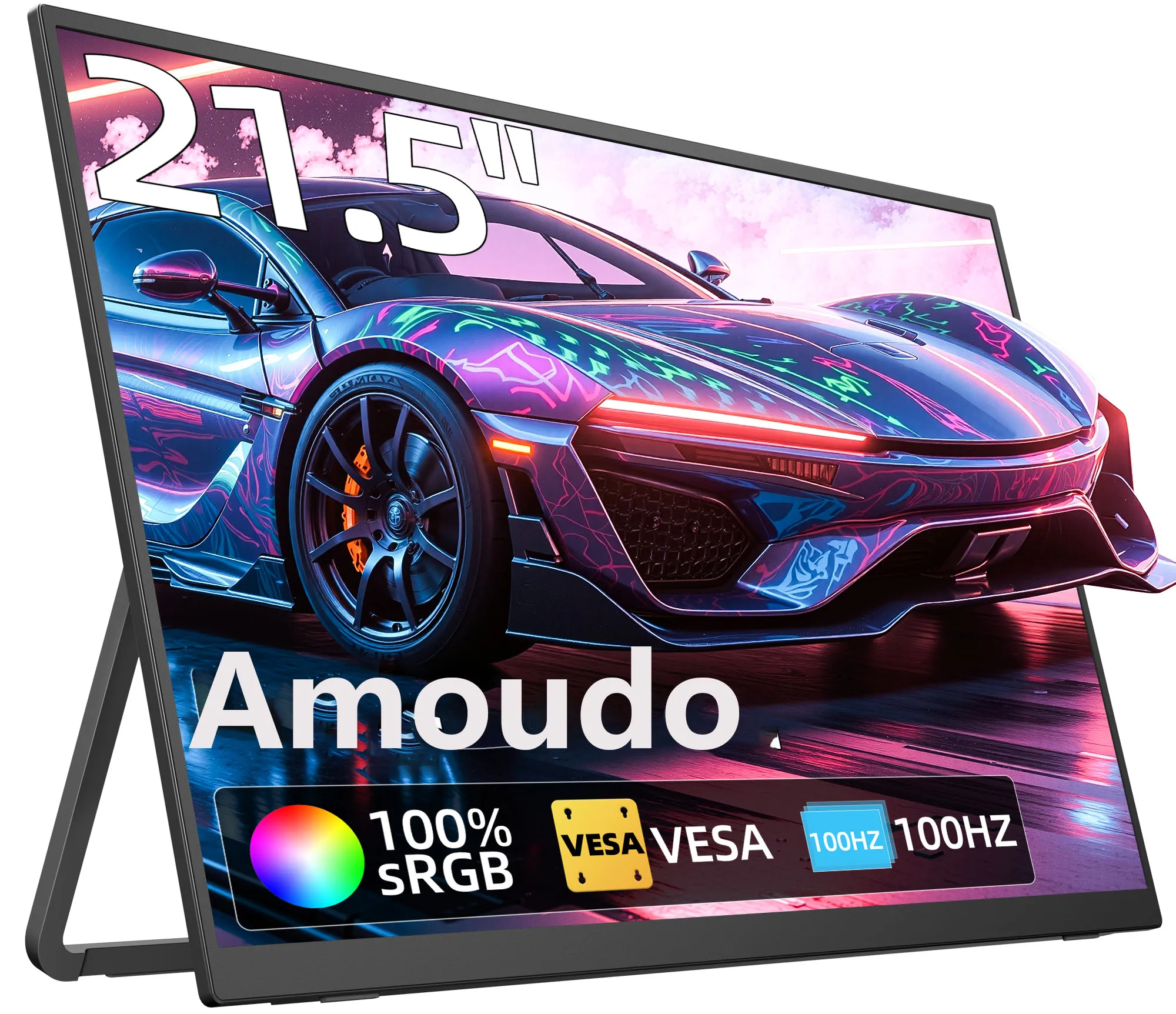 Amoudo Draagbare Monitor 21,5 inch 1080P 100Hz Draagbare Monitor VESA-compatibel Draagbare Monitor breedbeeld