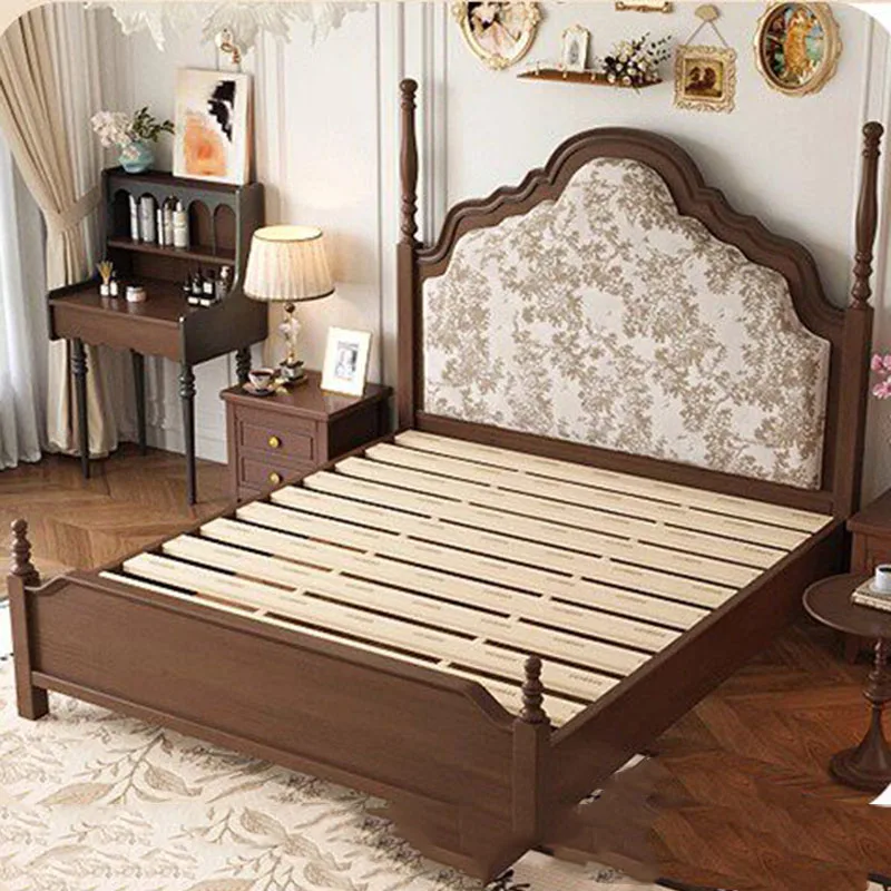 

Wooden Luxury Bed Bedroom Frame Double Storage Floor Girls Design Space Saving Massage Bed Sleeping Princess Home Furniture