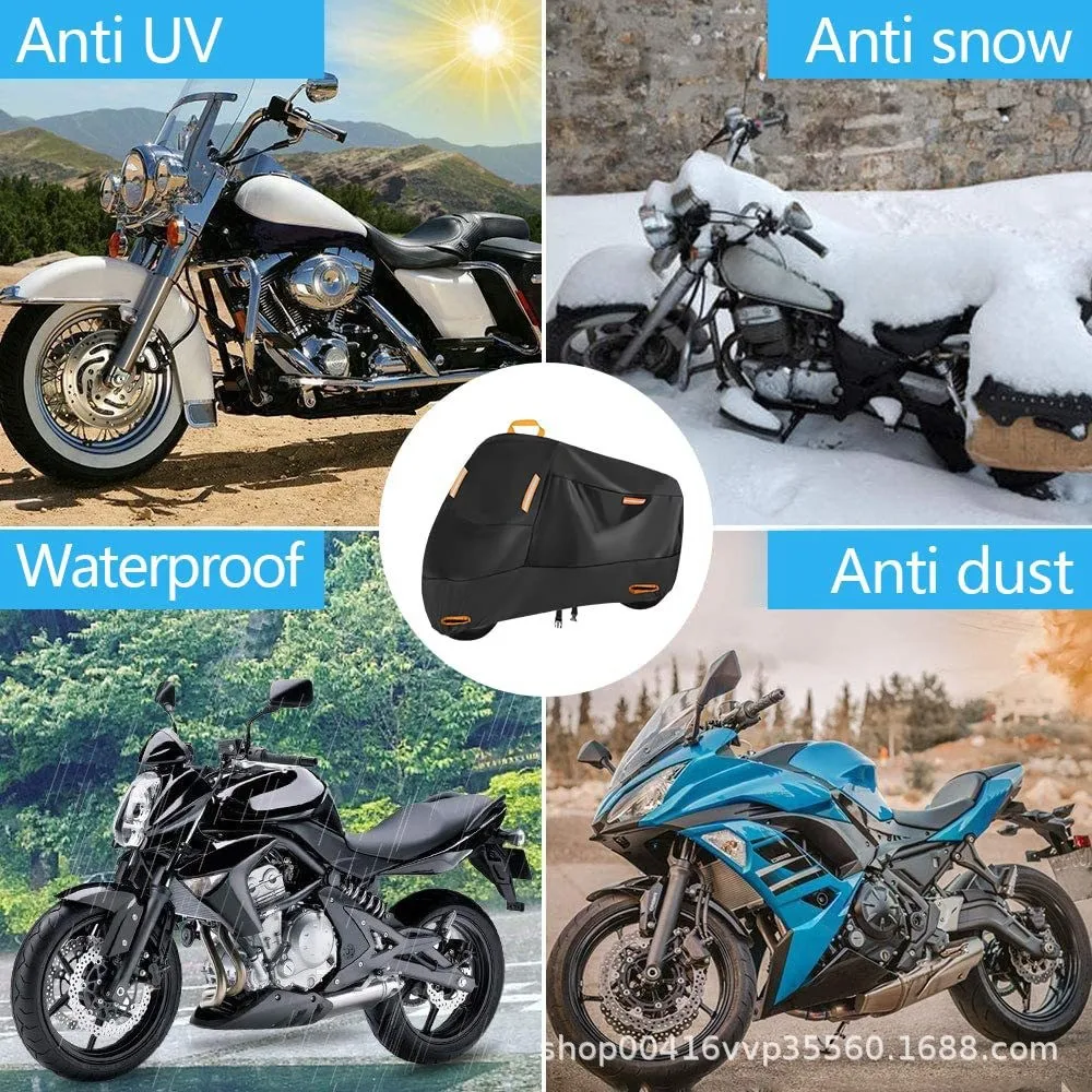 Motorcycle Cover Waterproof All Season Dustproof UV Protective Outdoor Indoor Scooter 210D Wear-resistant Fabric Motorbike Cover