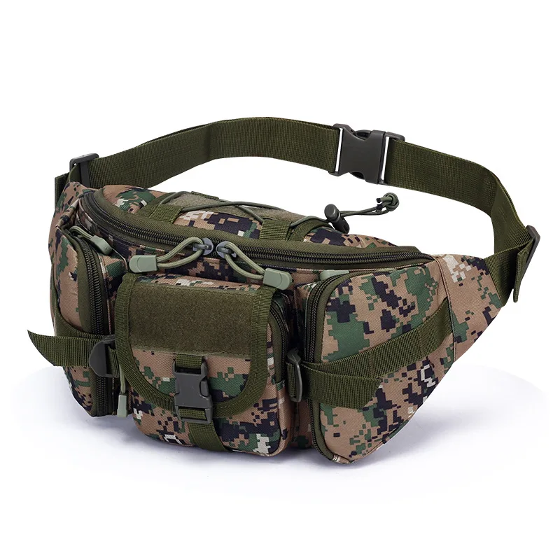 Riñonera táctica impermeable para exteriores para hombre, Camuflaje Molle, caza, senderismo, escalada, nailon, paquete de cinturón para teléfono