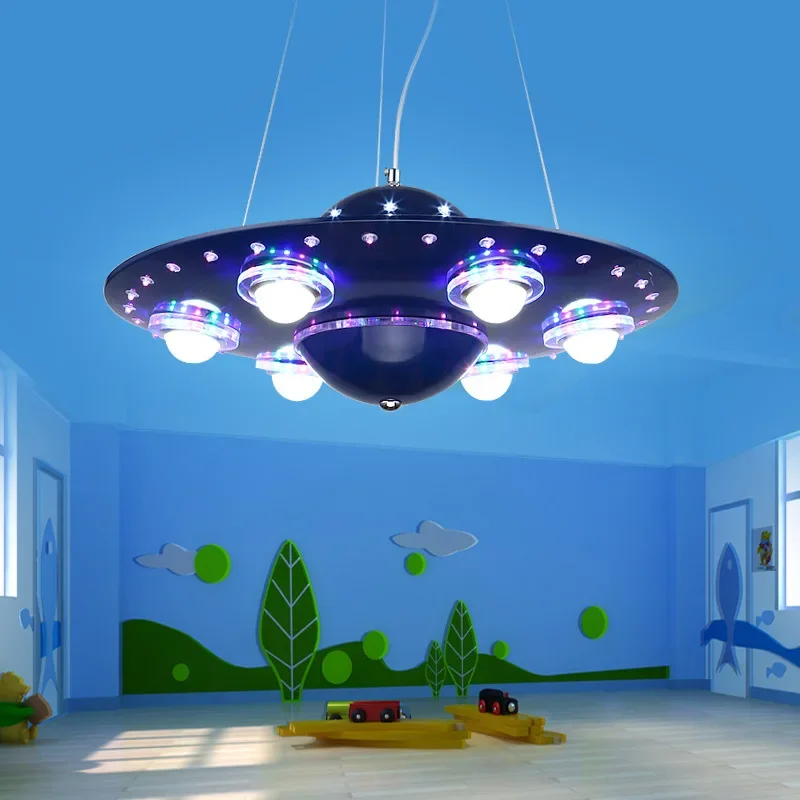 Ufo Kids Room Pendant Lights With Remote Control Lustre Enfant Hanging Lamp For Children Room Bedroom Fixture Light ZM1020