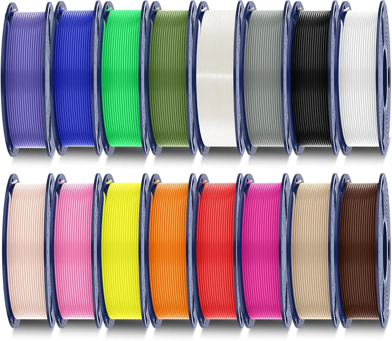 

16 Color PETG Filament Bundle, 1.75mm 3D Printer Filament, Vacuum Packed, 4kg Total with Transparent Spool