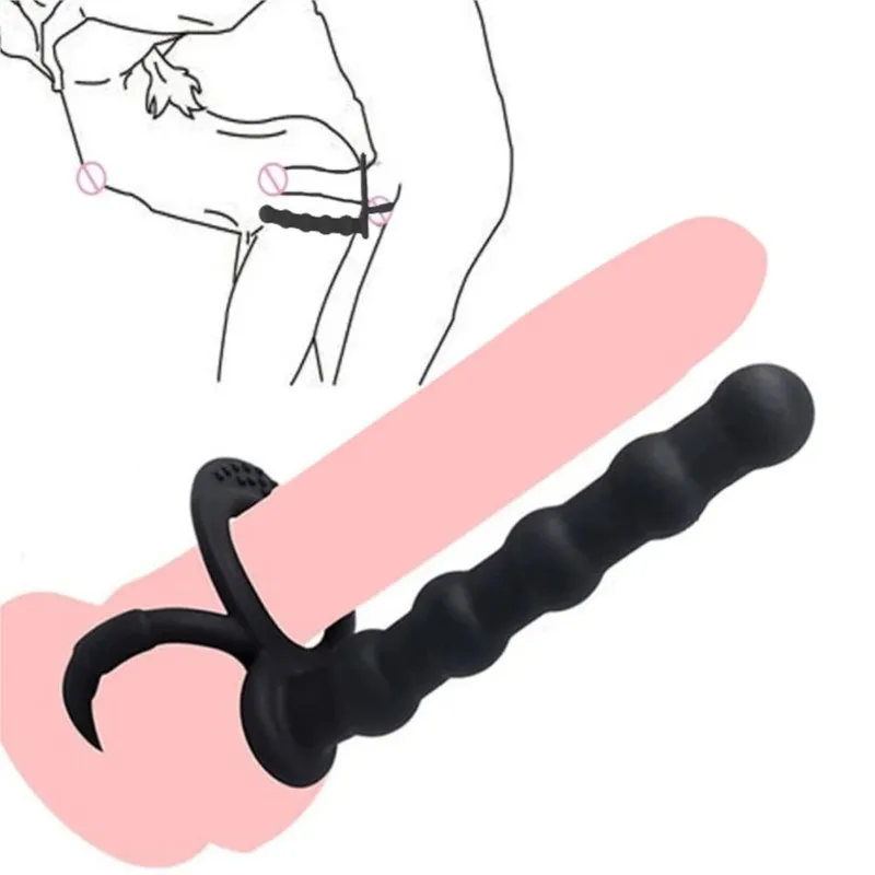 Tapón Anal de silicona, consolador de doble penetración, vibrador de pene, Juguetes sexuales para parejas, estimulador de Vagina, masturbador, tapón Anal, juguete sexual