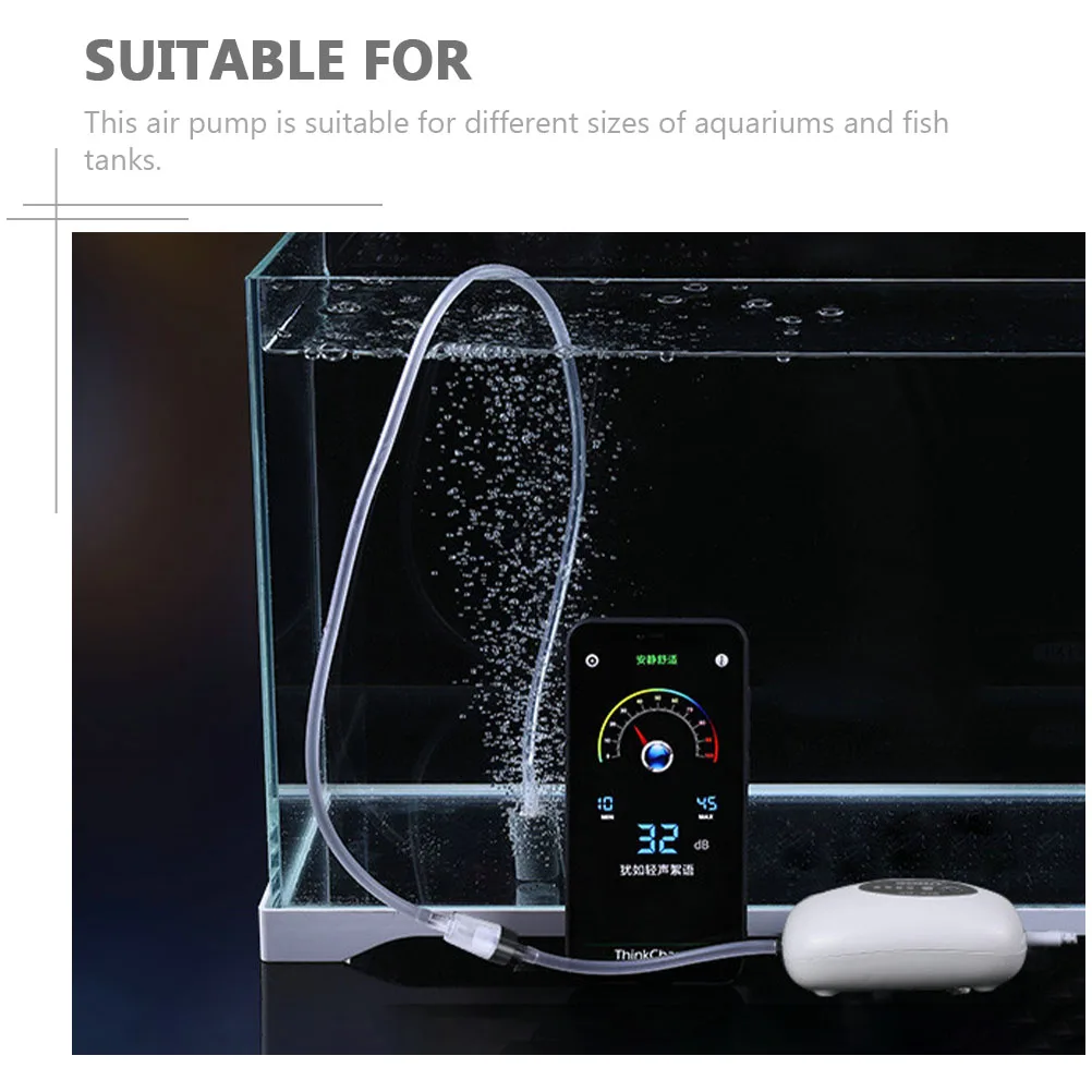 

Oxygen Pump Aquarium Aeration Air Pumps USB Silent for Rechargeable Aerator Plastic