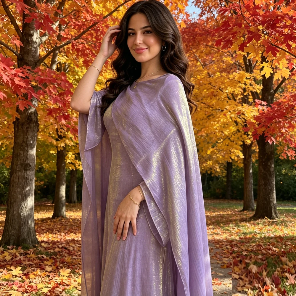 

Elegant Muslim Women Evening Party Dress Cape Cloak Abaya Dubai Kaftan Djellaba Islam Jalabiya Caftan Marocain Femme Robe Gown