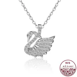 2020 hot new arrival arrives s925 sterling silver 5A zircon super shining fresh cute wind swan-shaped female money pendant