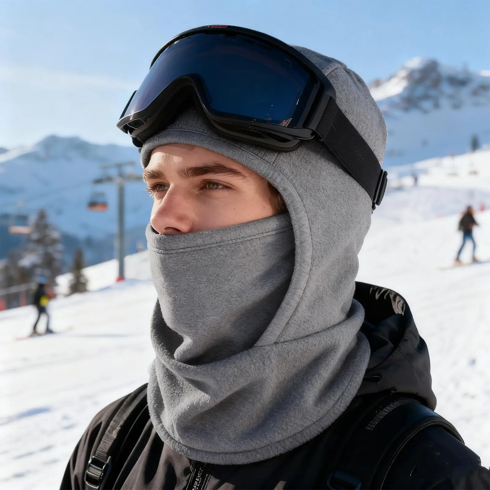 

Ski Face Cover Windproof Thermal Hat Winter Fleece Lined Hood Cycling Hat For Women Adults Outdoor Motorcycle Cycling Hiking