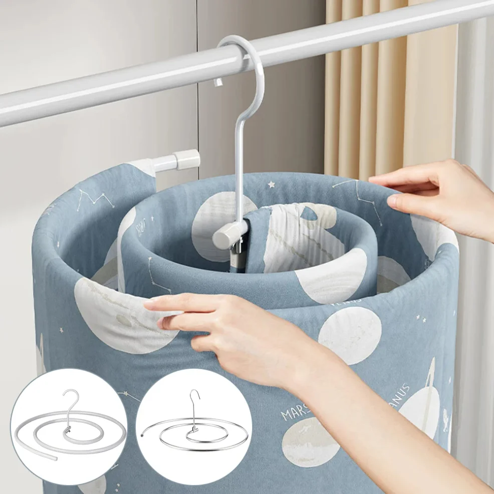 

1/2pcs Round Spirals Sheet Hanger Quilt Sheet Sheet Hangers Multi-Functional Balcony Rotating Spirals Drying Rack For Clothes