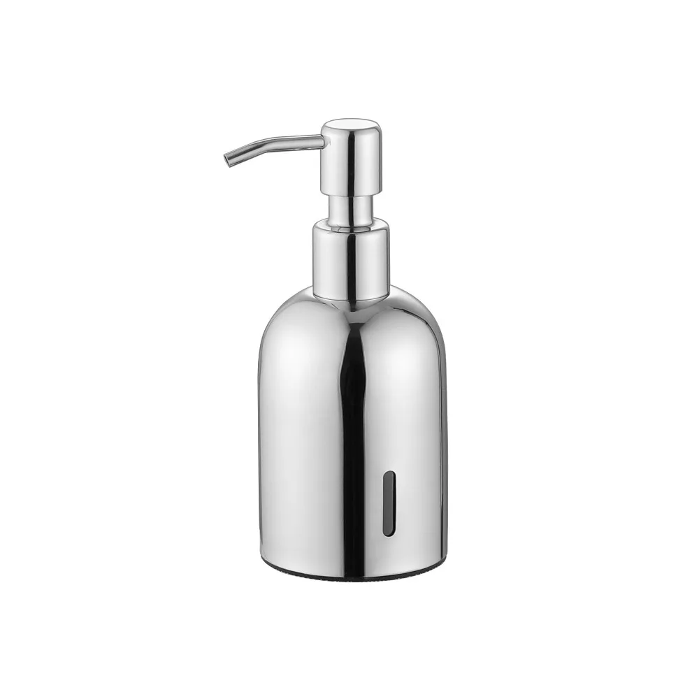 Stainless Steel Bathroom Soap Dispenser Press Type Refillable Bath Lotion Container Pump Bottle Leak Proof Hand Sanitizer Bottle