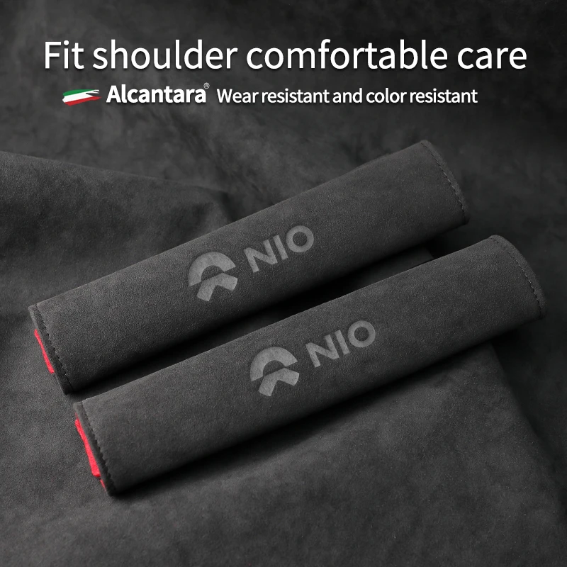 حزام أمان السيارة حامي الكتف الكانتارا الجلد المدبوغ F Forweilai NIO ET5 ES6 ES8 EC6 ET7 ES7 ET9 ET5T WEILAI اكسسوارات السيارات