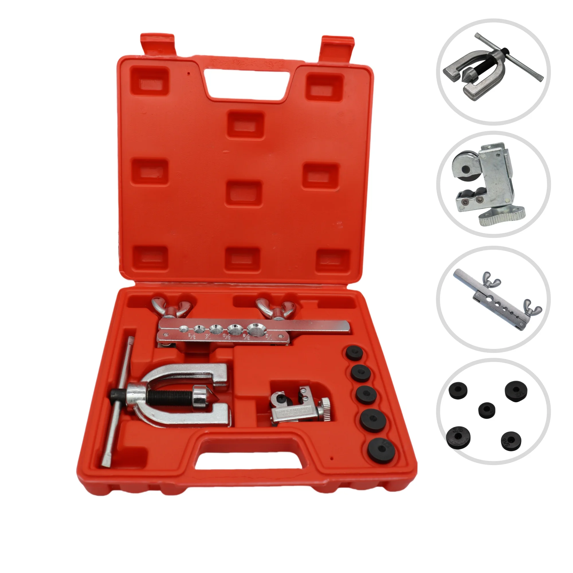 

Copper Tube Pipe Flaring Tool Expander with Jig 3/16in 1/4in 5/16in 3/8in 1/2in Brass Aluminum Tube Tubing Flare Tool Set