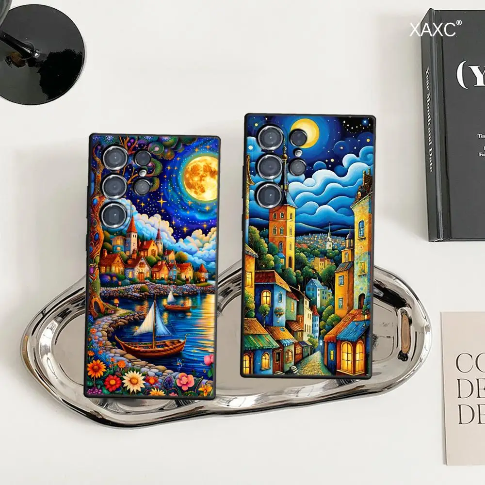 Seaside Town Phone Case For Samsung Galaxy S26 Ultra S25 FE S24 S23 S22 Plus S25 Edge S21 TPU soft shell Covers