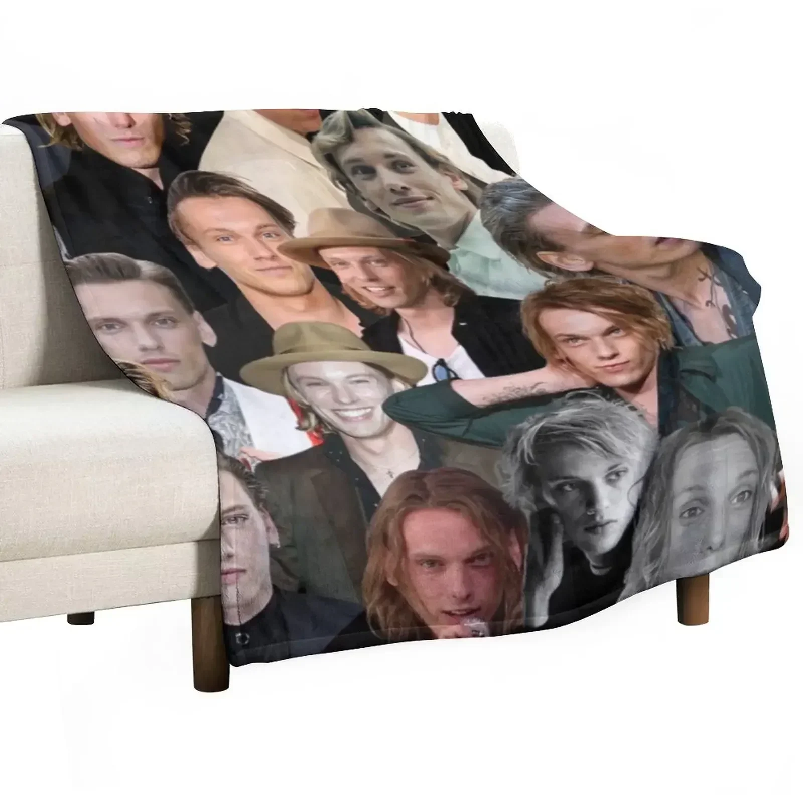 

Jamie Campbell Bower photo collage Throw Blanket Decorative Throw Bed Fashionable Blankets