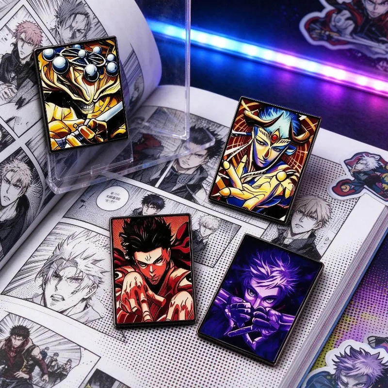 4pcs Anime Peripheral Badge Spell Battle Tiger Staff Gojo Sakino Rose Metal Brooch Clothes Backpack Accessories Gift Collections