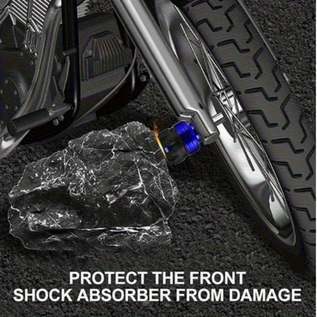 2 Stück CNC-Aluminium Vorderradaufhängungsschutz Rahmen-Slider Sturzschutz für Motorrad Roller E-Bike Motocross Modifikation – Detail 7