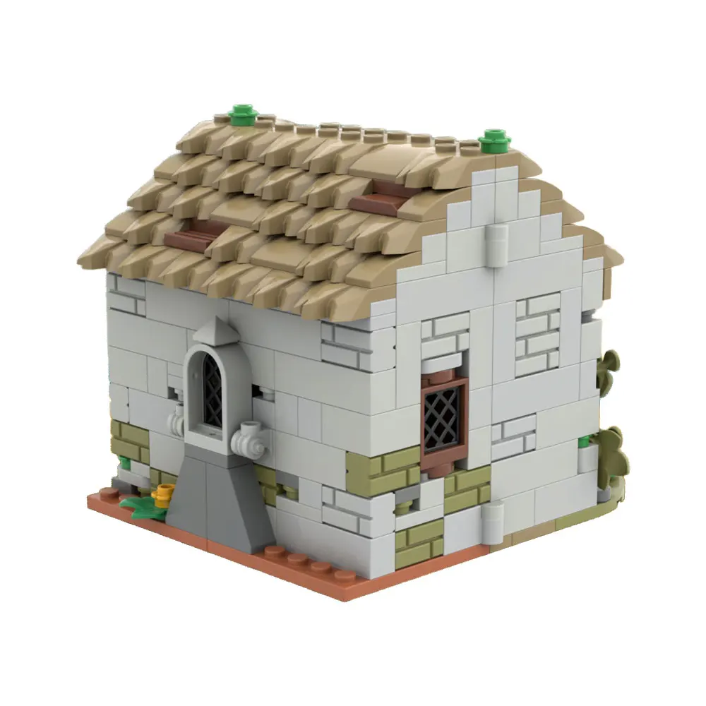 MOC Basic Medieval Home Bricks Medieval Modular Houses Architecture Building Blocks Model Assembly Toys Adults Birthday Gifts