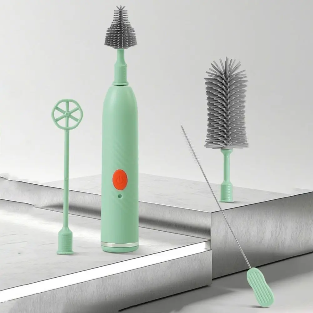 

Силиконовая соломинка для детских бутылочек, гибкие щетки, электрическая щетка для бутылочек с длинной ручкой, водонепроницаемый набор щеток для чистки