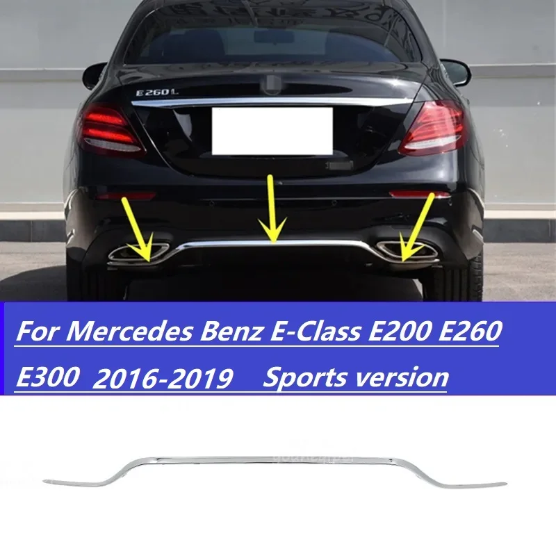 Rear bumper decorative strip chrome strip For Mercedes Benz E-Class E200 E260 E300  2016-2023