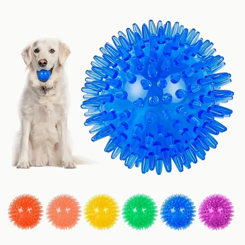 3 Pieces Durable Dog Toys: Squeaky Balls for Teeth Cleaning and Training - Safe and BPA Free for Small and Medium Dogs!